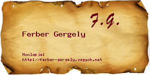 Ferber Gergely névjegykártya